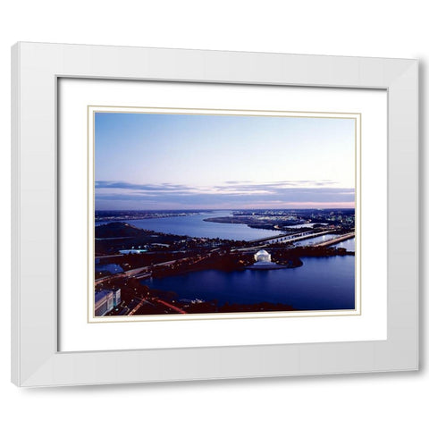 Jefferson Memorial taken from an open window in the Washington Monument, Washington, D.C. White Modern Wood Framed Art Print with Double Matting by Highmith, Carol