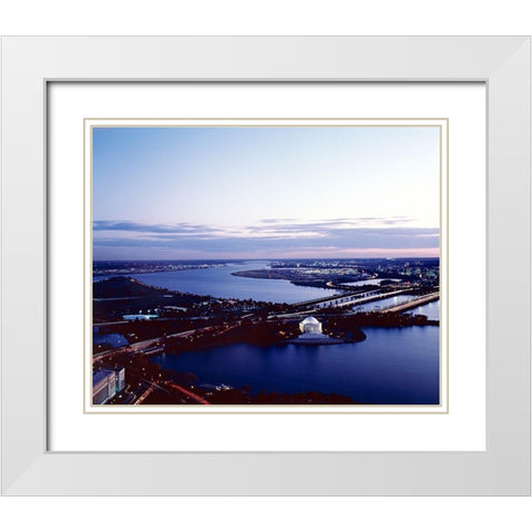 Jefferson Memorial taken from an open window in the Washington Monument, Washington, D.C. White Modern Wood Framed Art Print with Double Matting by Highmith, Carol