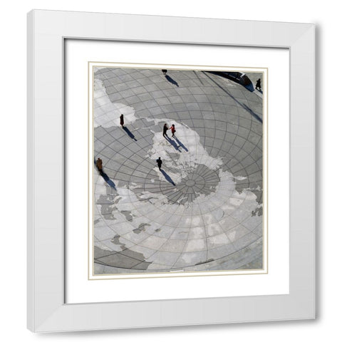 U.S. Navy Memorial, Washington, D. C. White Modern Wood Framed Art Print with Double Matting by Highmith, Carol