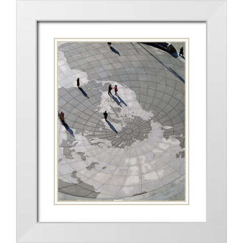 U.S. Navy Memorial, Washington, D. C. White Modern Wood Framed Art Print with Double Matting by Highmith, Carol