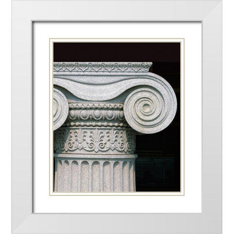 Column detail, U.S. Treasury Building, Washington, D.C. White Modern Wood Framed Art Print with Double Matting by Highmith, Carol