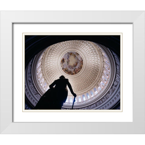 U.S. Capitol dome, Washington, D.C. White Modern Wood Framed Art Print with Double Matting by Highmith, Carol