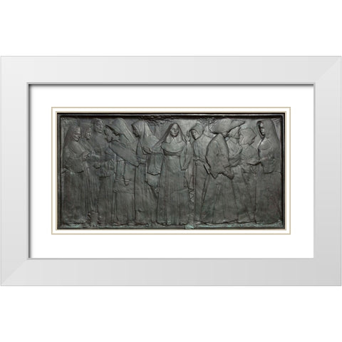 The Nuns of the Battlefield Monument, M St., NW, Washington, D.C. White Modern Wood Framed Art Print with Double Matting by Highmith, Carol