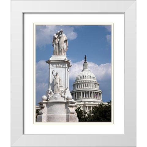 The Peace Monument located in Peace Circle on the grounds of the U.S. Capitol, First St. and Pennsyl White Modern Wood Framed Art Print with Double Matting by Highmith, Carol