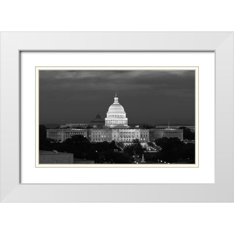 U.S. Capitol, Washington, D.C. Number 2 - Black and White Variant White Modern Wood Framed Art Print with Double Matting by Highmith, Carol