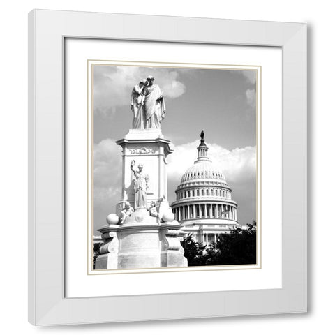 The Peace Monument located in Peace Circle on the grounds of the U.S. Capitol, First St. and Pennsyl White Modern Wood Framed Art Print with Double Matting by Highmith, Carol