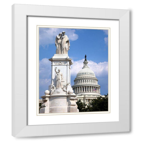 The Peace Monument located in Peace Circle on the grounds of the U.S. Capitol, First St. and Pennsyl White Modern Wood Framed Art Print with Double Matting by Highmith, Carol