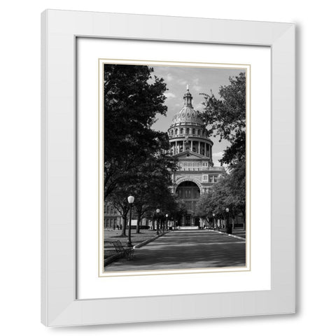 The Texas Capitol, Austin, Texas, 2014 - Black and White White Modern Wood Framed Art Print with Double Matting by Highmith, Carol