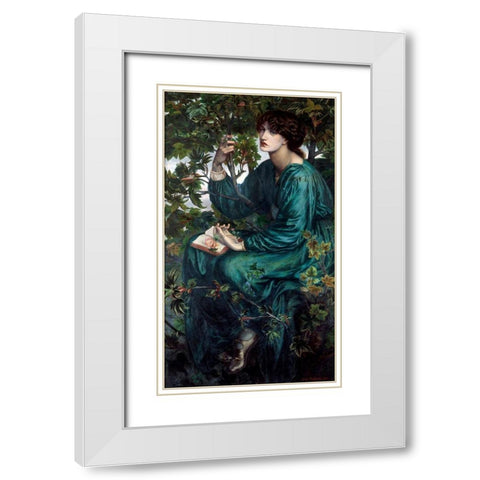 The Day Dream, 1880 White Modern Wood Framed Art Print with Double Matting by Rossetti, Dante Gabriel