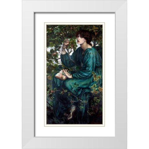 The Day Dream, 1880 White Modern Wood Framed Art Print with Double Matting by Rossetti, Dante Gabriel