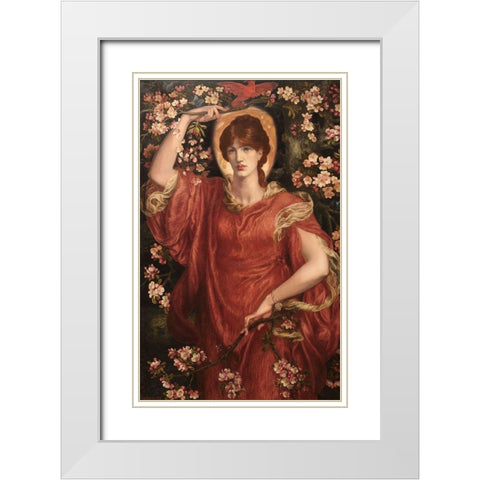 A Vision of Fiammetta, 1878 White Modern Wood Framed Art Print with Double Matting by Rossetti, Dante Gabriel