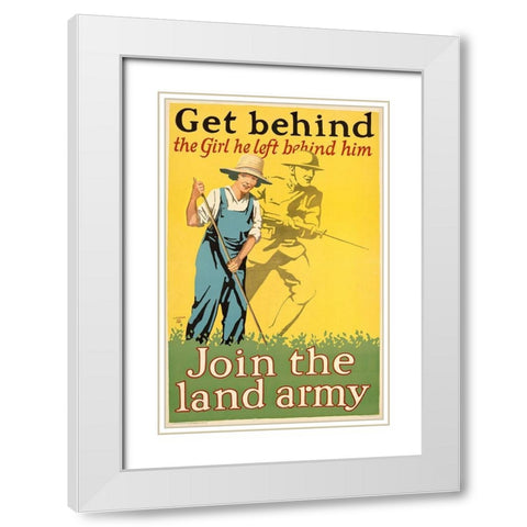 Get behind the girl he left behind him, ca. 1918 White Modern Wood Framed Art Print with Double Matting by Guenther