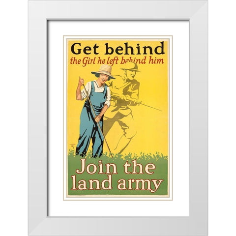 Get behind the girl he left behind him, ca. 1918 White Modern Wood Framed Art Print with Double Matting by Guenther