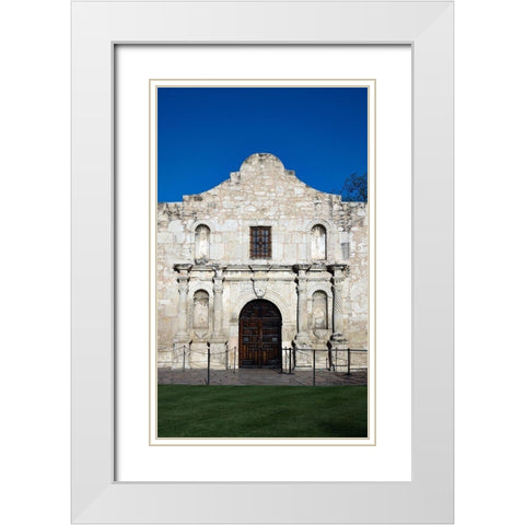 The Alamo, San Antonio, TX White Modern Wood Framed Art Print with Double Matting by Highmith, Carol