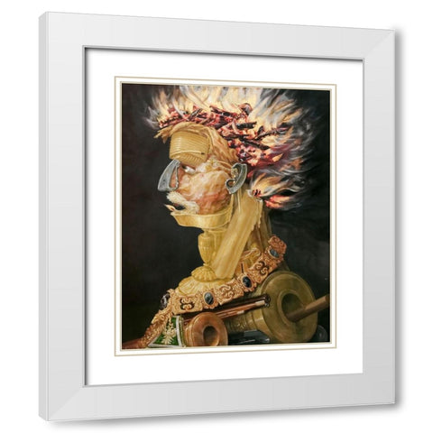 Fire White Modern Wood Framed Art Print with Double Matting by Arcimboldo, Giuseppe