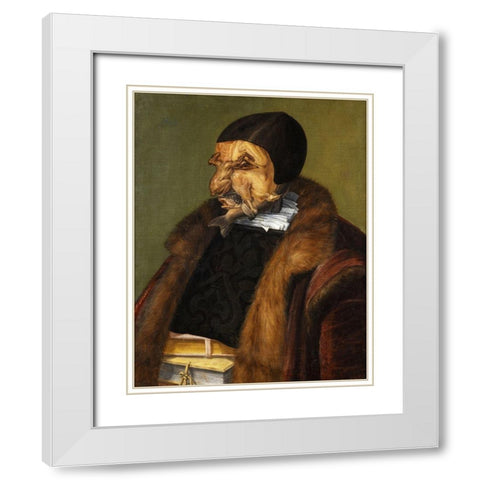 The Lawyer White Modern Wood Framed Art Print with Double Matting by Arcimboldo, Giuseppe