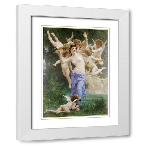 The Wasps Nest, 1892 White Modern Wood Framed Art Print with Double Matting by Bouguereau, William-Adolphe