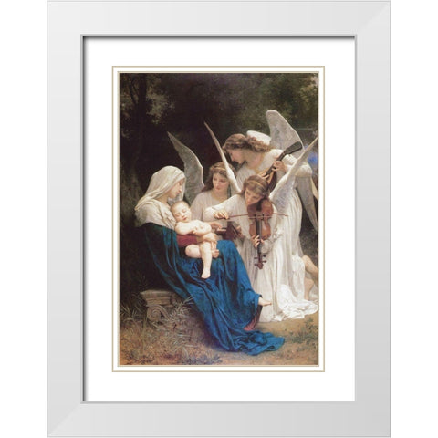 Song of the Angels, 1881 White Modern Wood Framed Art Print with Double Matting by Bouguereau, William-Adolphe