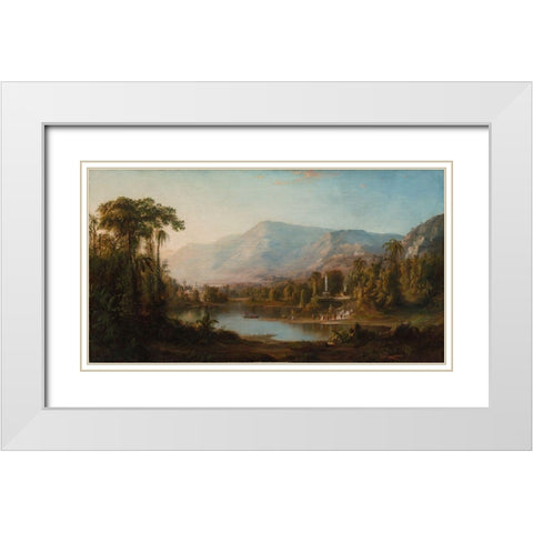 Vale of Kashmir White Modern Wood Framed Art Print with Double Matting by Duncanson, Robert S.