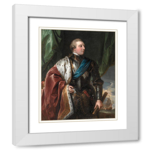 George III White Modern Wood Framed Art Print with Double Matting by West, Benjamin