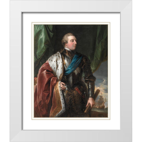 George III White Modern Wood Framed Art Print with Double Matting by West, Benjamin