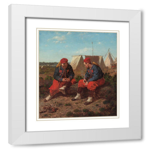 The Brierwood Pipe White Modern Wood Framed Art Print with Double Matting by Homer, Winslow