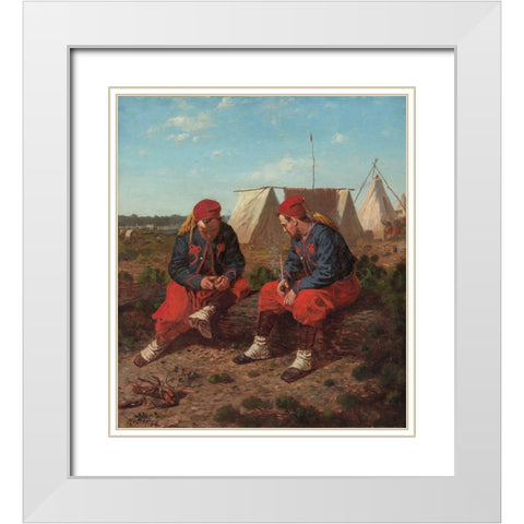 The Brierwood Pipe White Modern Wood Framed Art Print with Double Matting by Homer, Winslow