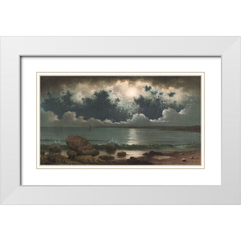 Point Judith Rhode Island White Modern Wood Framed Art Print with Double Matting by Heade, Martin Johnson
