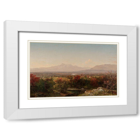 An October Day in the White Mountains White Modern Wood Framed Art Print with Double Matting by Kensett, John Frederick
