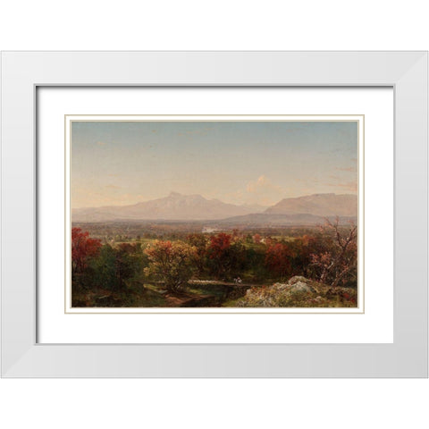 An October Day in the White Mountains White Modern Wood Framed Art Print with Double Matting by Kensett, John Frederick
