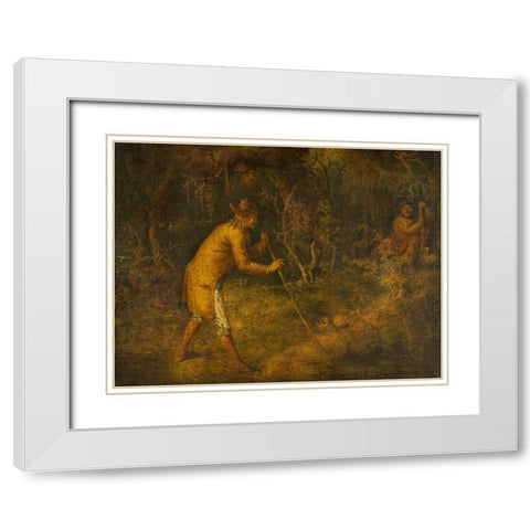 The Devil and Tom Walker White Modern Wood Framed Art Print with Double Matting by Quidor, John