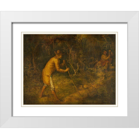 The Devil and Tom Walker White Modern Wood Framed Art Print with Double Matting by Quidor, John