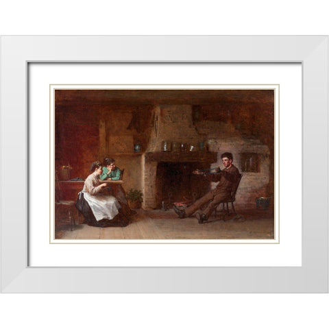 Winding Yarn Interior of a Nantucket Kitchen White Modern Wood Framed Art Print with Double Matting by Johnson, Eastman