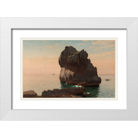 Capri White Modern Wood Framed Art Print with Double Matting by Haseltine, William Stanley
