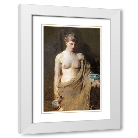 Hebe White Modern Wood Framed Art Print with Double Matting by Thayer, Abbott Handerson