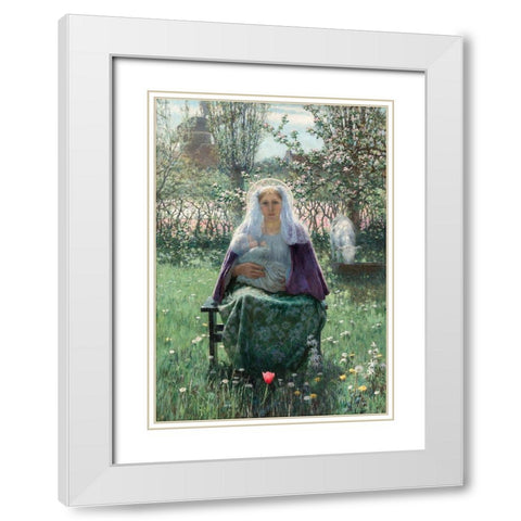 The Blessed Mother White Modern Wood Framed Art Print with Double Matting by Hitchcock, George