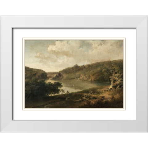 View of a Lake White Modern Wood Framed Art Print with Double Matting by Doughty, Thomas