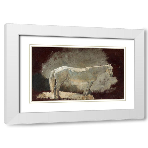 White Mare White Modern Wood Framed Art Print with Double Matting by Homer, Winslow