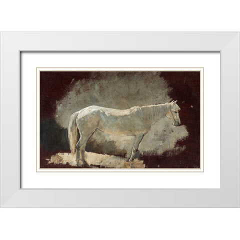 White Mare White Modern Wood Framed Art Print with Double Matting by Homer, Winslow