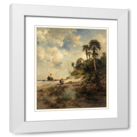 Fort George Island Florida White Modern Wood Framed Art Print with Double Matting by Moran, Thomas