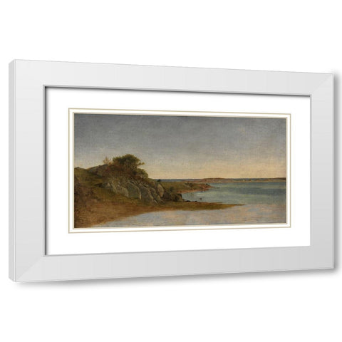 View near Newport White Modern Wood Framed Art Print with Double Matting by Kensett, John Frederick