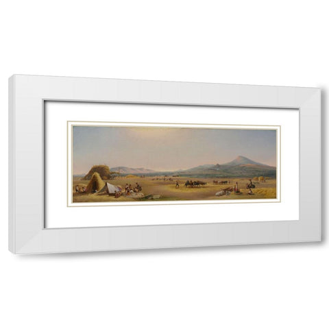 Harvest on the Roman Campagna White Modern Wood Framed Art Print with Double Matting by Chapman, John Gadsby