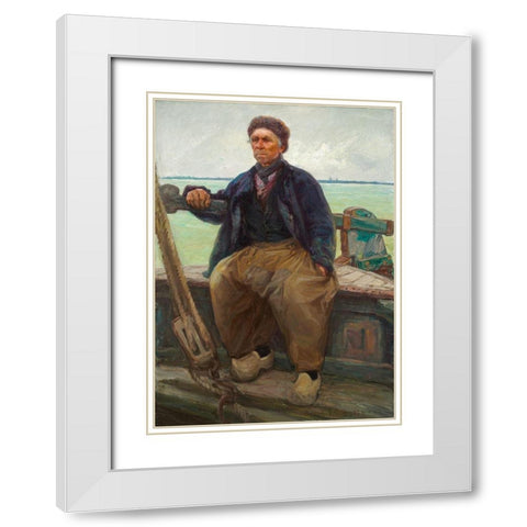 Christ White Modern Wood Framed Art Print with Double Matting by Melchers, Gari