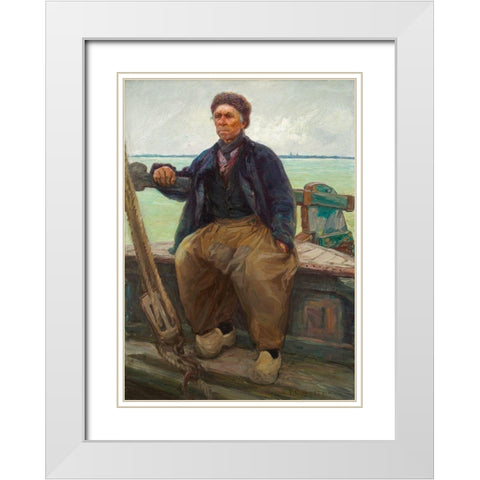 Christ White Modern Wood Framed Art Print with Double Matting by Melchers, Gari