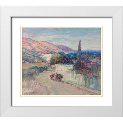 Italian Landscape White Modern Wood Framed Art Print with Double Matting by Gottwald, Frederick