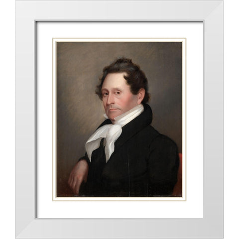 Senator Thomas Hart Benton White Modern Wood Framed Art Print with Double Matting by Jouett, Matthew Harris