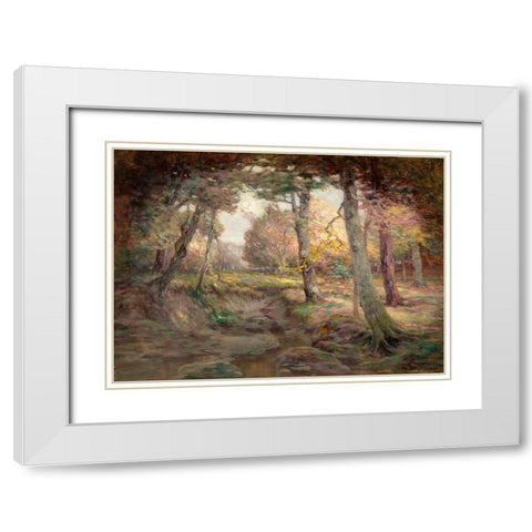 Edge of the Woods White Modern Wood Framed Art Print with Double Matting by Semon, John