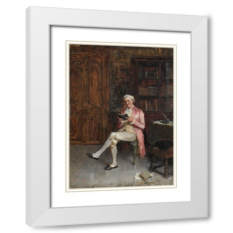 A Philosopher White Modern Wood Framed Art Print with Double Matting by Gay, Walter