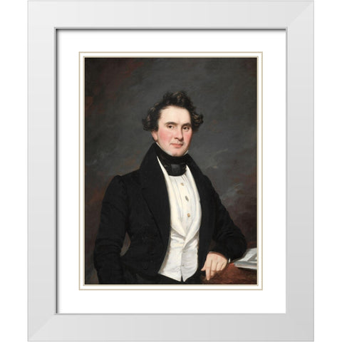 Portrait of a Man White Modern Wood Framed Art Print with Double Matting by Waldo, Samuel Lovett