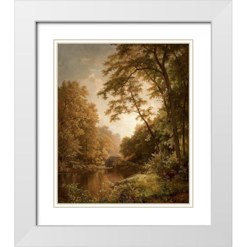 June Day White Modern Wood Framed Art Print with Double Matting by Richards, William Trost